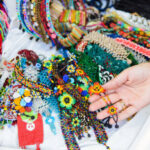 Accessories accesoriosmade with multicolored chaquira. Mexican handicrafts made with colorful stones.